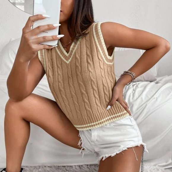 Knit Sweater Vest Preppy STYLE - Picture 2 of 6